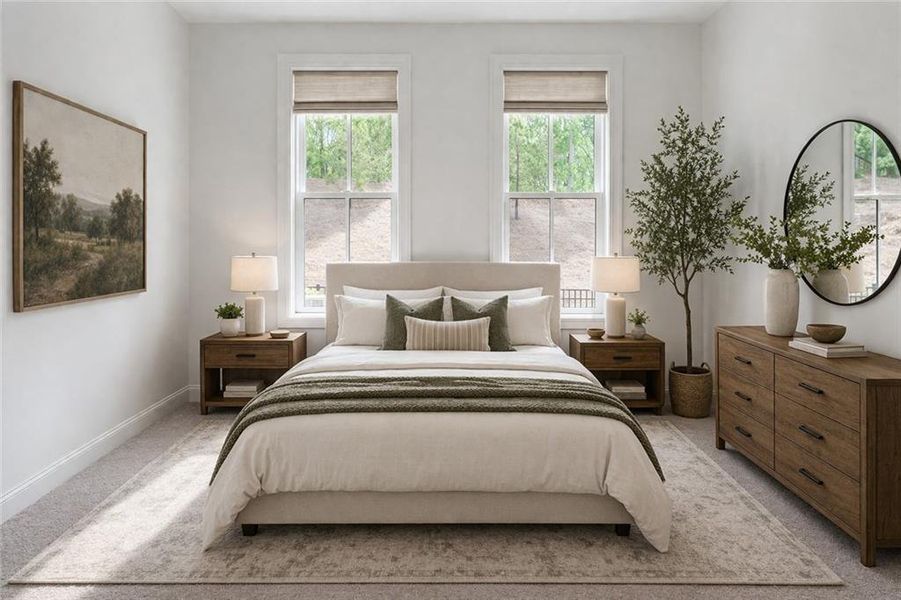 Furnished interior view inside a new home in , Peachtree Corners (Image 8). Furnished interior view inside a new home in , Peachtree Corners (Image 8).