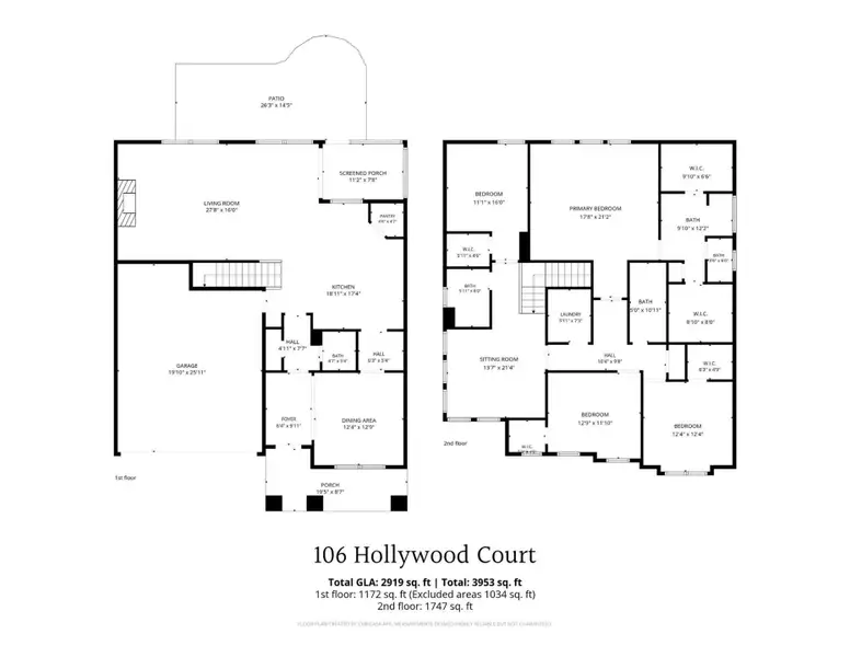 2D floor plan layout of this home in Falls Cove at Lake Norman, Troutman, NC (Image 5).