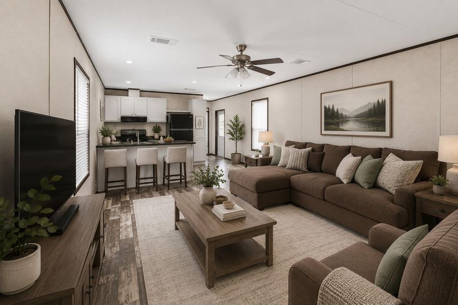 Furnished interior view inside a new home in , Crosby (Image 9).