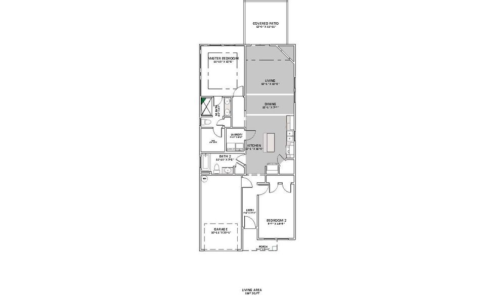 2D floor plan layout for the Inman by Enchanted Homes in Lonesome Dove, San Antonio, TX (Image 5).