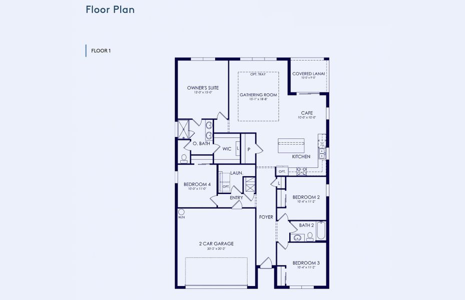 2D floor plan layout of this home in Silverlake, Lake Alfred, FL (Image 3).