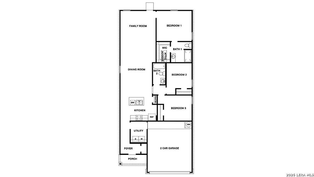 2D floor plan layout of this home in Hickory Ridge, Elmendorf, TX (Image 2).