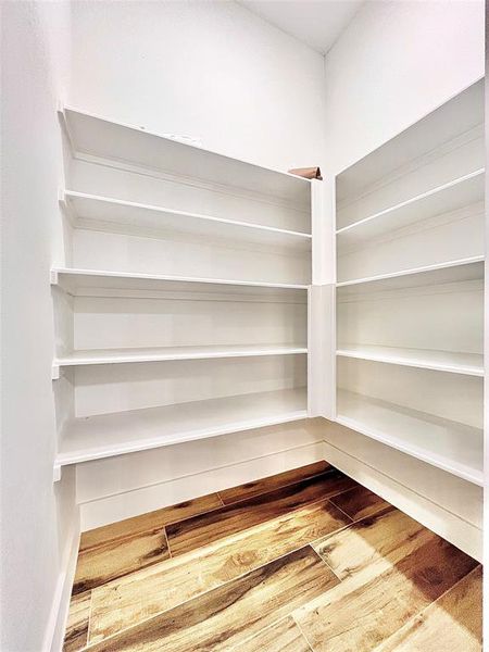 Large and Very Comfortable 5-Shelves Walk-In Pantry (Pic. does not show true size).