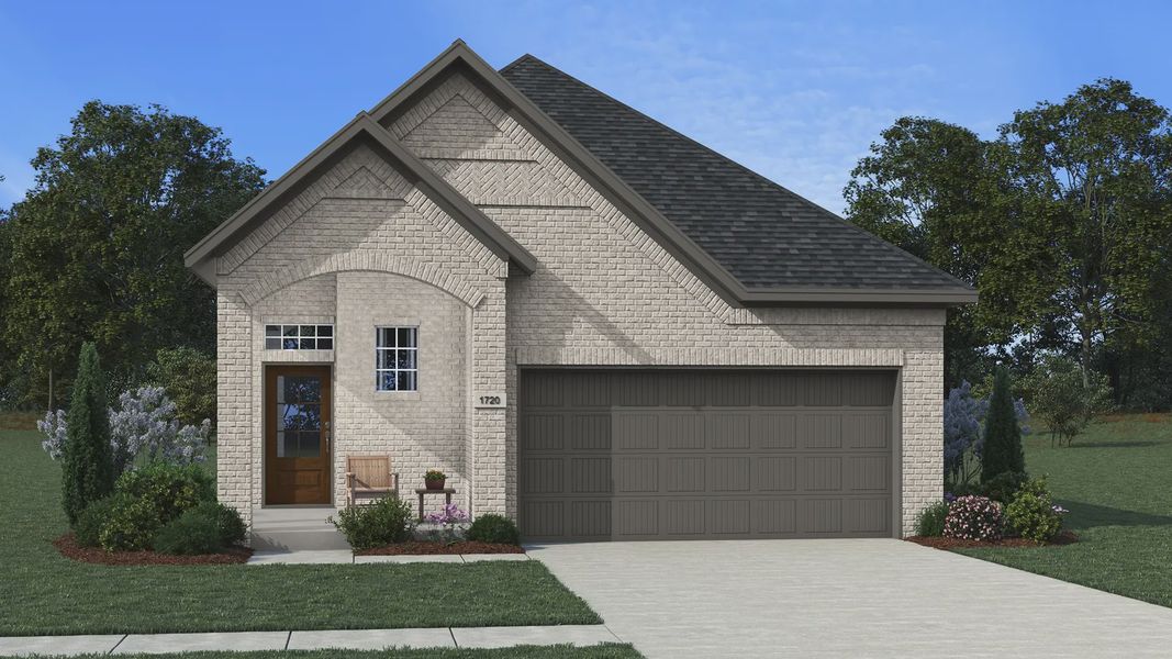 Representative exterior photo of a completed home built from the Adele by Chesmar Homes in The George, Richmond, TX (Image 22). Representative exterior photo of a completed home built from the Adele by Chesmar Homes in The George, Richmond, TX (Image 22).