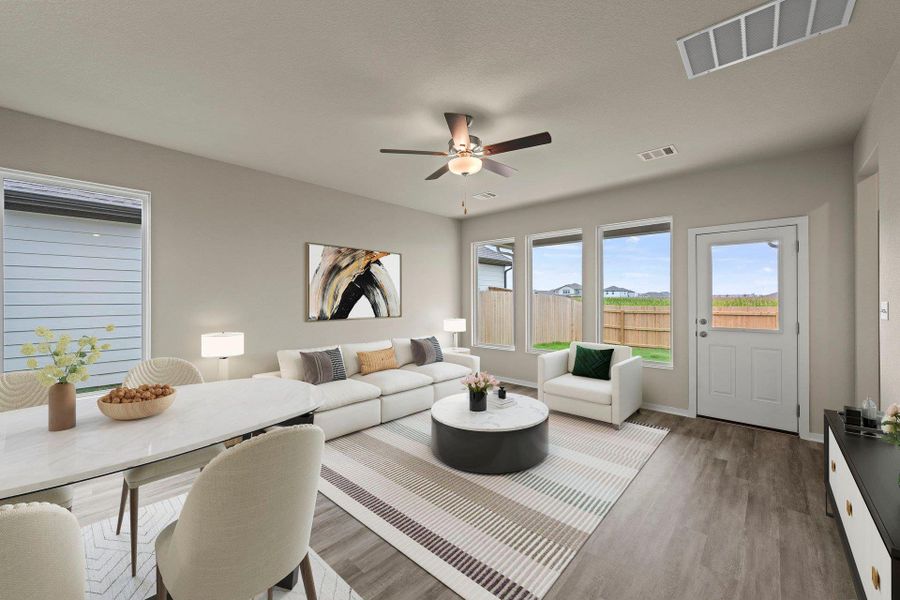 Open Concept Family Room - Virtually Staged