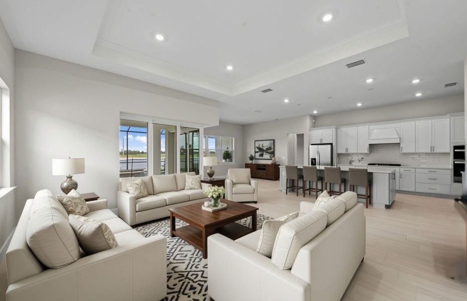 Furnished interior view inside a new home in Del Webb Oak Creek, North Fort Myers (Image 7).