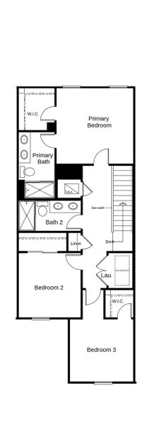 2D floor plan layout of this home in The Sanctuary Townhomes, Clermont, FL (Image 3).
