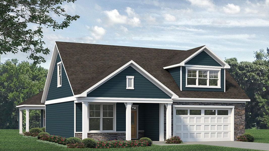 Representative exterior photo of a completed home built from the Promenade Bungalow by Epcon Communities in The Cottages at 78 North, Sanford, NC (Image 1). Representative exterior photo of a completed home built from the Promenade Bungalow by Epcon Communities in The Cottages at 78 North, Sanford, NC (Image 1).