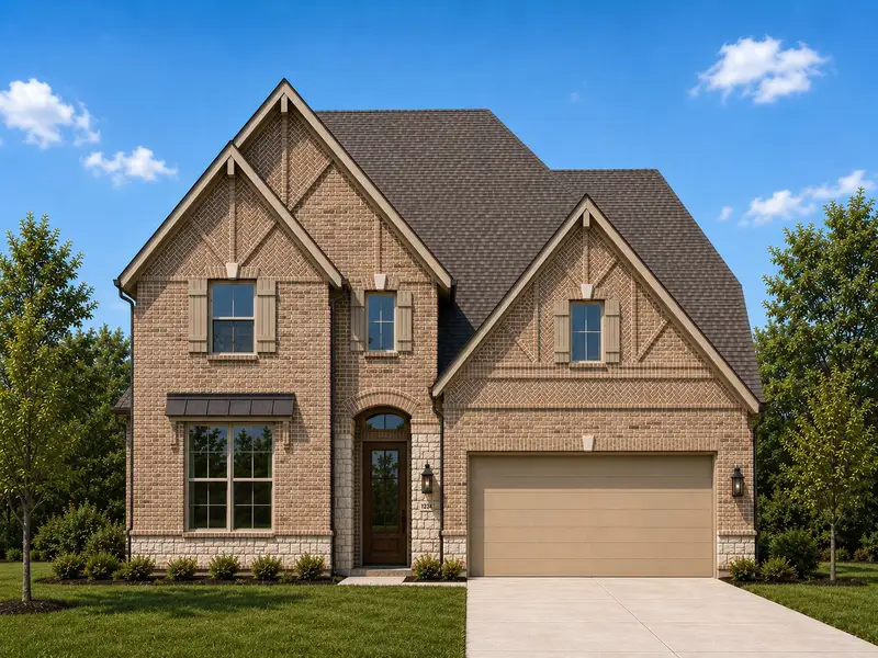 Representative exterior photo of a completed home built from the Lampasas by UnionMain Homes in Legacy Hills, Celina, TX (Image 5).