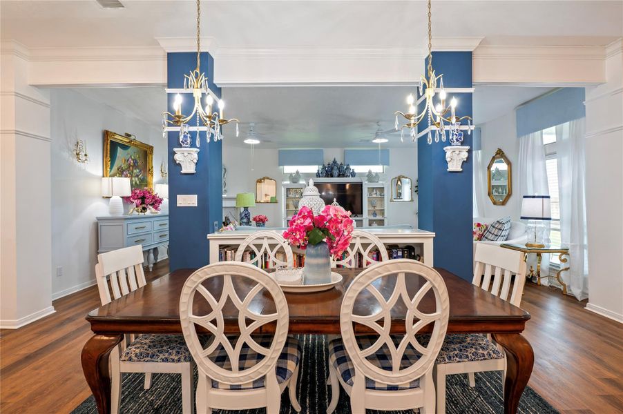 Kitchen opens to family room Kitchen opens to family room