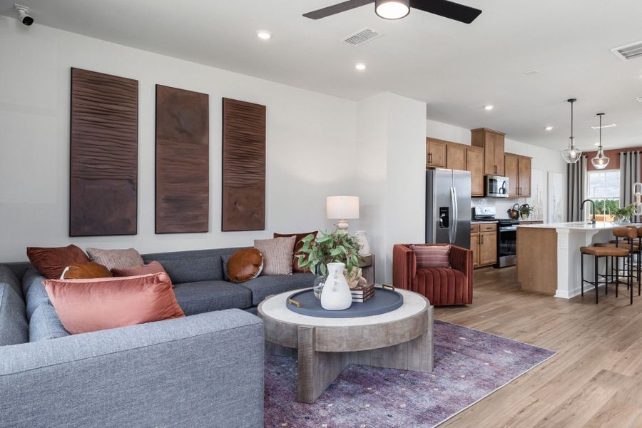 Representative furnished interior of a home built from the Broxton by Pulte Homes in Barclay Townes at The Pointe, Wilmington (Image 17). Representative furnished interior of a home built from the Broxton by Pulte Homes in Barclay Townes at The Pointe, Wilmington (Image 17).
