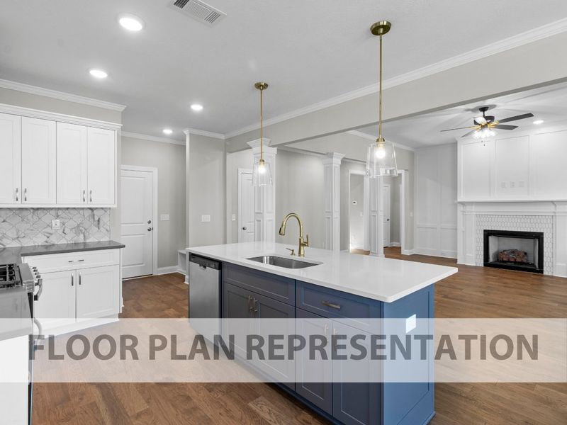 Kitchen to Family Room | Townsend II Plan by Ivey Homes Kitchen to Family Room | Townsend II Plan by Ivey Homes