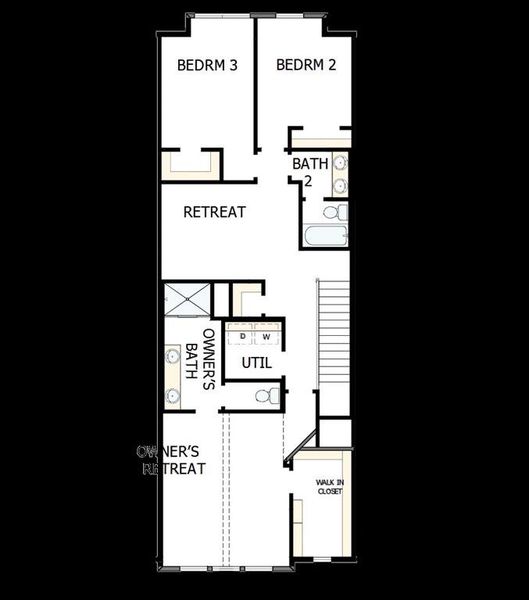 2D floor plan layout of this home in Hillside at Las Colinas, Irving, TX (Image 2).