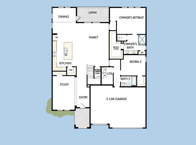 2D floor plan layout for the The Ruiz by David Weekley Homes in The Preserve at Laurelton – The Haven Collection, Green Cove Springs, FL (Image 3). 2D floor plan layout for the The Ruiz by David Weekley Homes in The Preserve at Laurelton – The Haven Collection, Green Cove Springs, FL (Image 3).