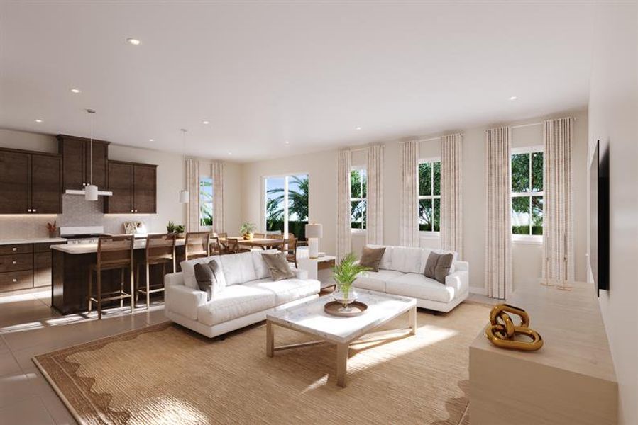 Furnished interior view inside a new home in Silver Oaks, Port St. Lucie (Image 2).