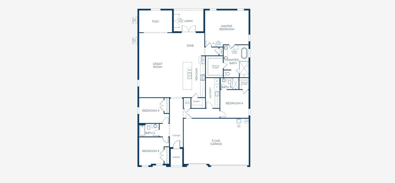 2D floor plan layout for the Venice by Maronda Homes in Mount Plymouth Greens, Mount Plymouth, FL (Image 5).