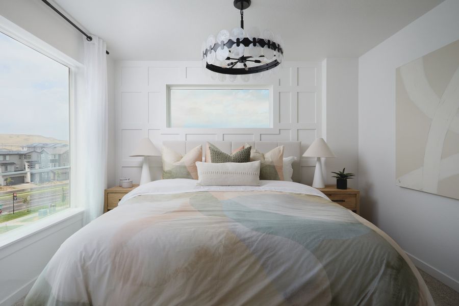 Furnished interior view inside a new home in Lyric at RidgeGate Townhomes, Lone Tree (Image 8).