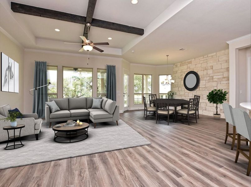 Representative furnished interior of a home built from the Siena II by Giddens Homes in Clearwater Ranch, Liberty Hill (Image 100).