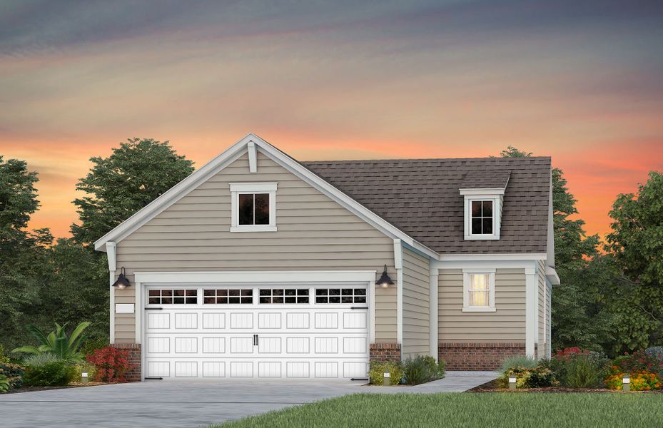 Representative exterior photo of a completed home built from the Alpine - Passport by Del Webb in Carolina Overlook, Clayton, NC (Image 2). Representative exterior photo of a completed home built from the Alpine - Passport by Del Webb in Carolina Overlook, Clayton, NC (Image 2).