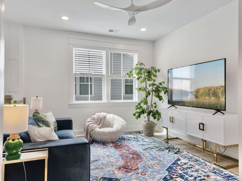 Furnished interior view inside a new home in Overlook at Copahee Sound, Awendaw (Image 51).