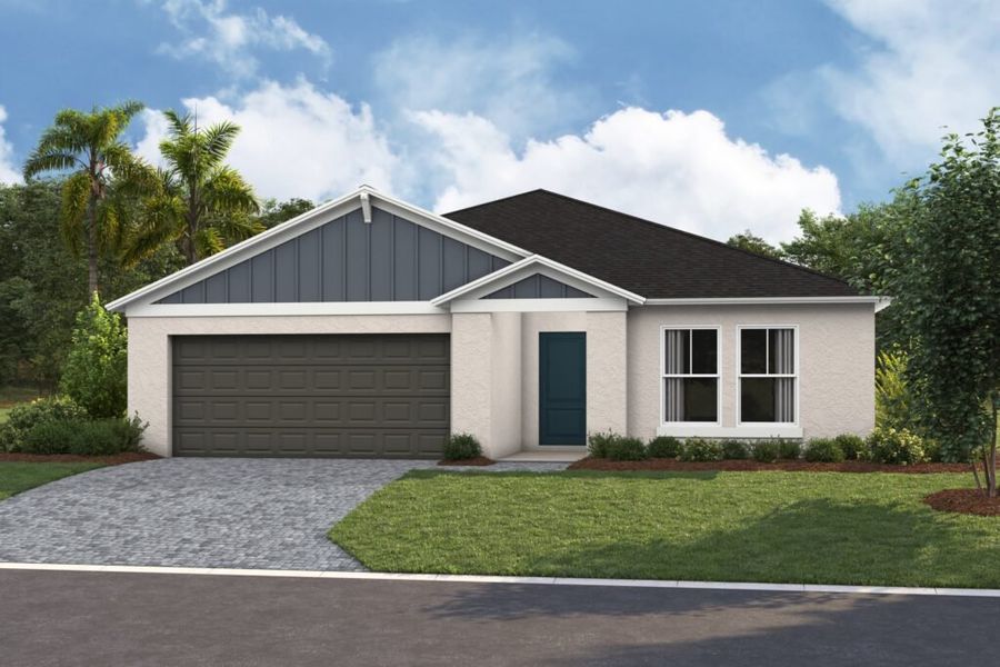Representative exterior photo of a completed home built from the Esperanza by Casa Fresca Homes in Pasadena Landing, Wesley Chapel, FL (Image 9).