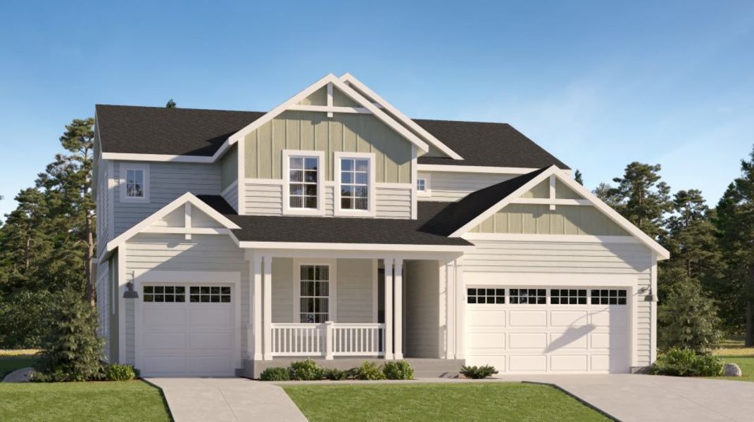 Farmhouse II home exterior rendering