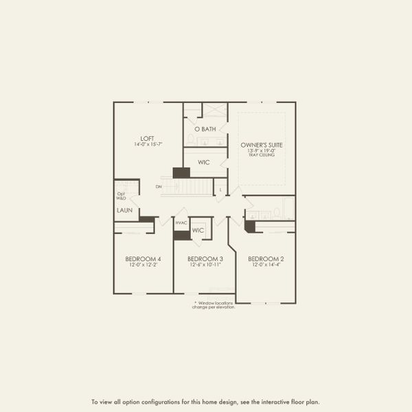 2D floor plan layout for the Hampton by Pulte Homes in Hamlet at Carothers Crossing, La Vergne, TN (Image 4).