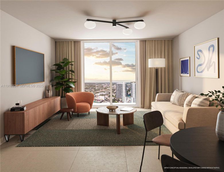 Furnished interior view inside a new home in , Miami (Image 5).