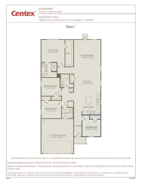 2D floor plan layout of this home in Stokesbury, Waller, TX (Image 3).