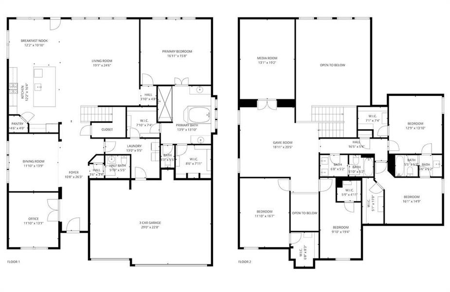 2D floor plan layout of this home in Inspiration, Wylie, TX (Image 3).