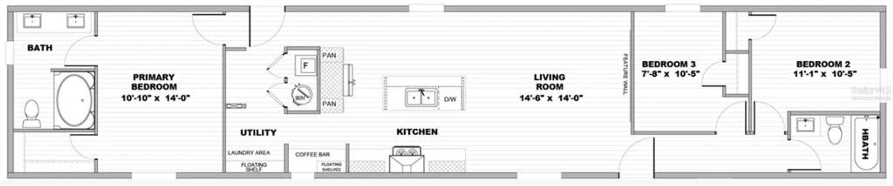 2D floor plan layout of this home in , Deland, FL (Image 3).
