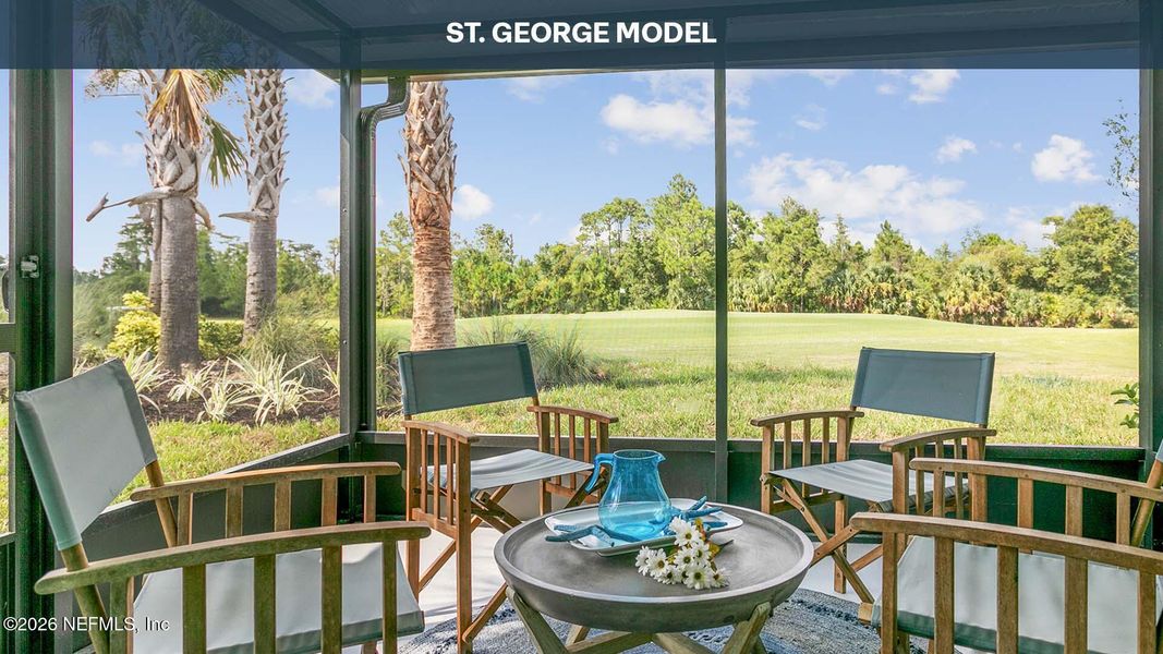 Exterior details and patio area of a home in Grand Reserve, Bunnell (Image 2).
