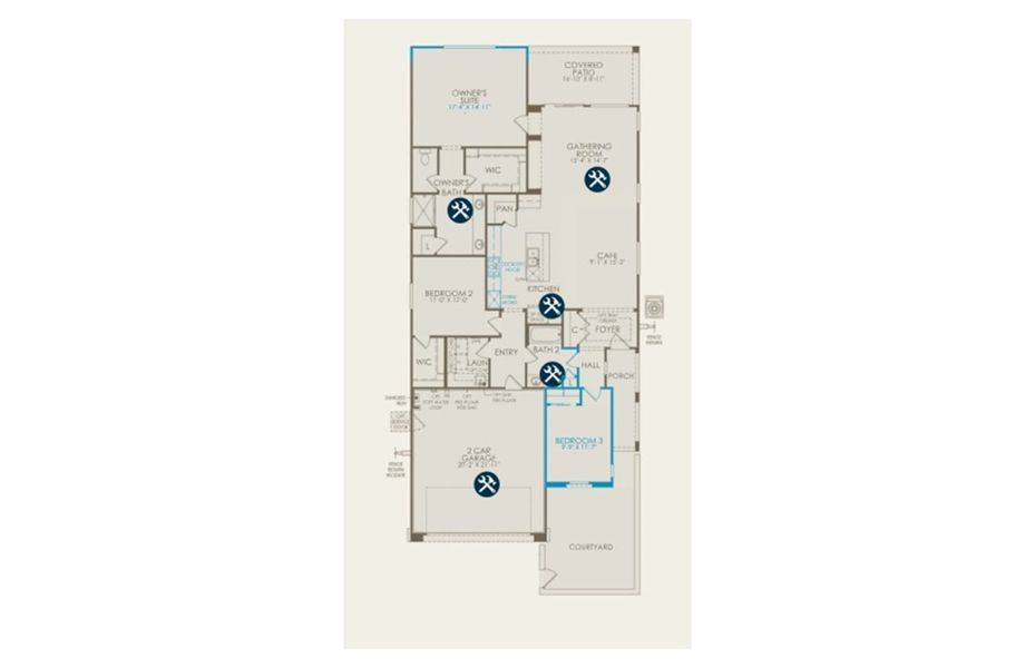 2D floor plan layout of this home in Regent Hills - Meadow Series, Buckeye, AZ (Image 3). 2D floor plan layout of this home in Regent Hills - Meadow Series, Buckeye, AZ (Image 3).