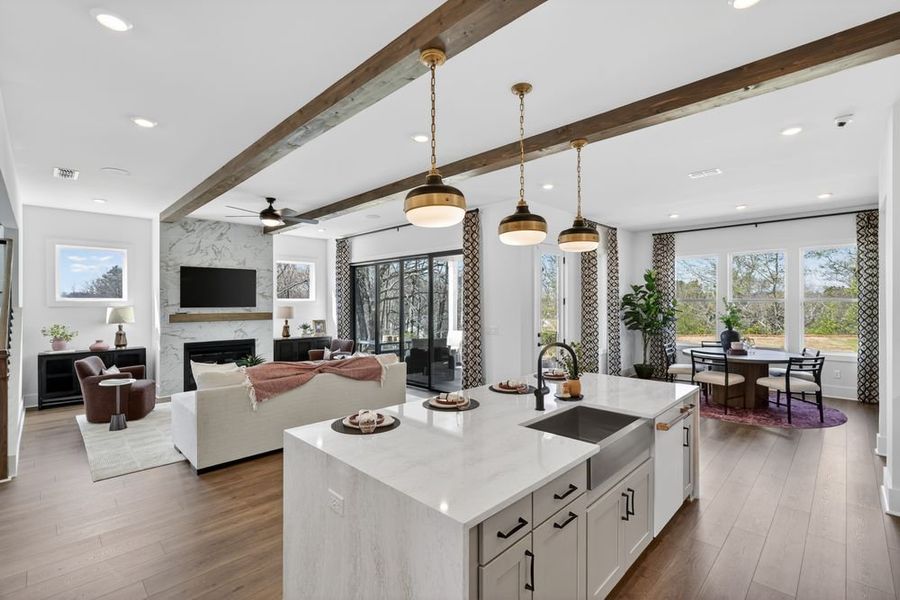 Furnished interior in a model home at Wayt Farm in Cumming (Image 17).