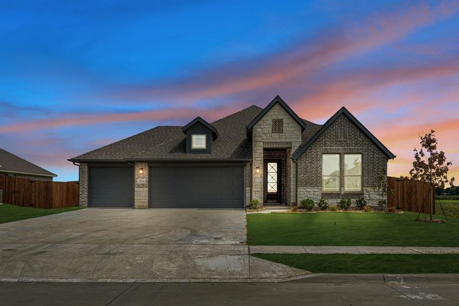 Front exterior of a new home in Waverly Estates, Josephine, TX, highlighting curb appeal (Image 21).