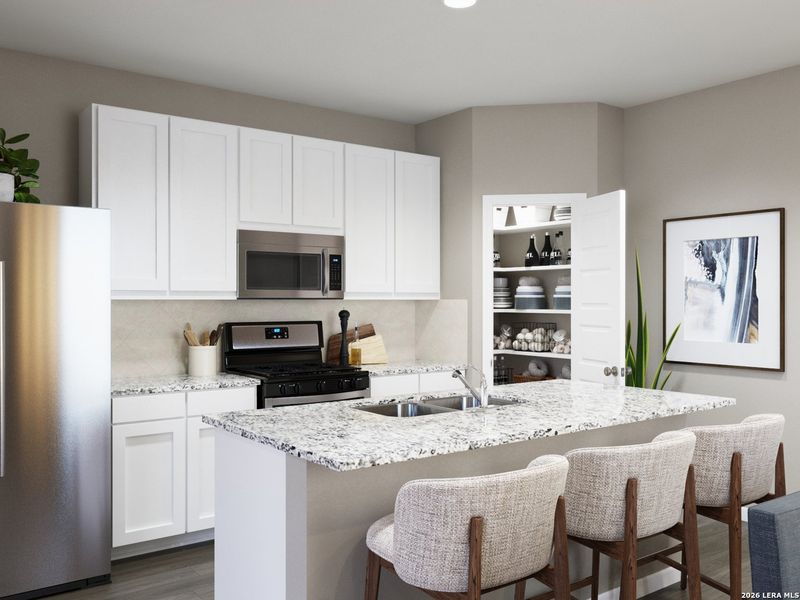 Furnished interior view inside a new home in Timber Creek, San Antonio (Image 10).