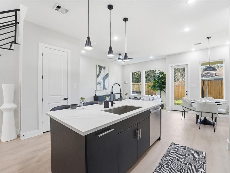 First Floor Living, Kitchen, and Dining