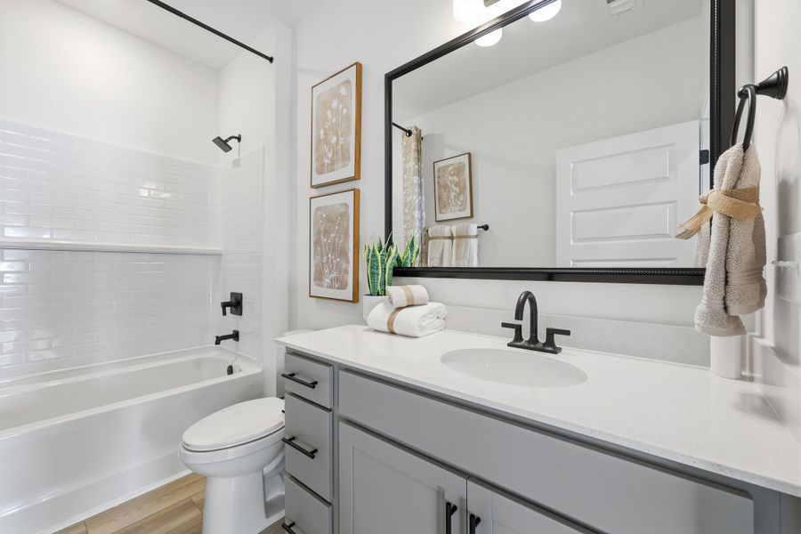 Representative furnished interior of a home built from the Courtney II by Great Southern Homes in Briarfield, Conway (Image 12).