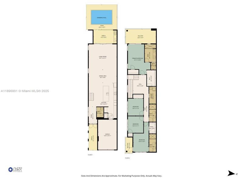 2D floor plan layout of this home in , Fort Lauderdale, FL (Image 3).