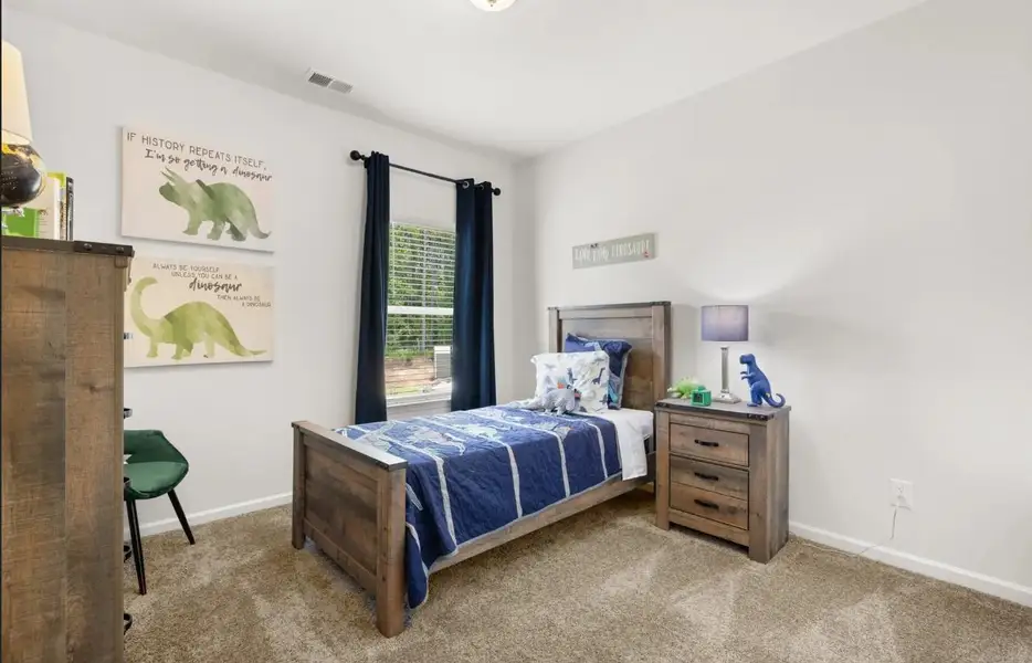 The Brambling- Secondary Bedroom. Home under construction. Sample photo used for illustrative purposes only, elevation, upgrades, selection, brick, siding and colors will vary. The Brambling- Secondary Bedroom. Home under construction. Sample photo used for illustrative purposes only, elevation, upgrades, selection, brick, siding and colors will vary.