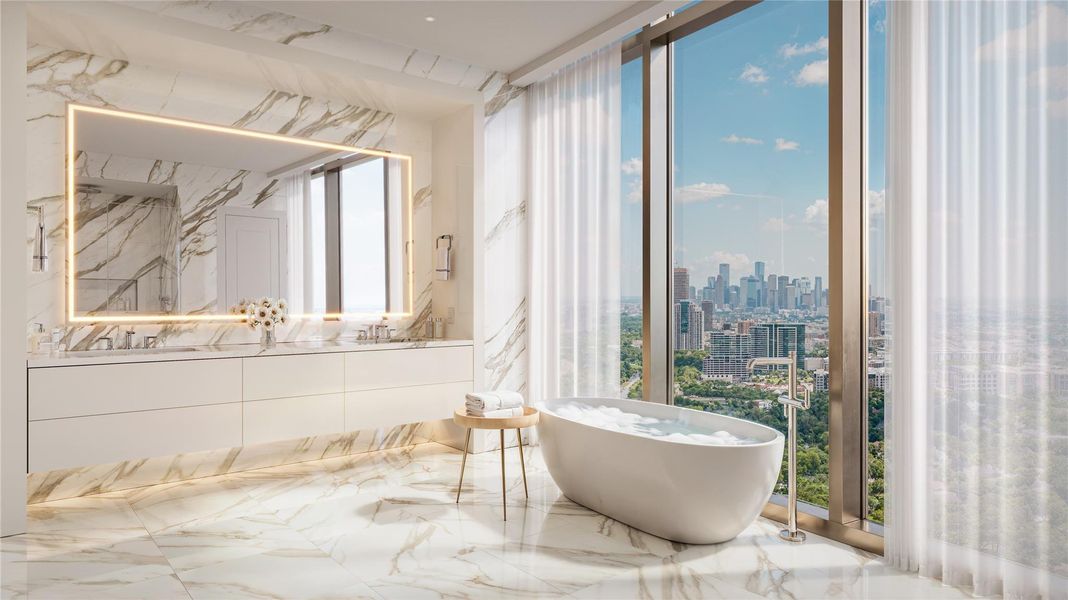 Primary Bath Featuring the Contemporary Color Scheme Selection. Primary Bath Featuring the Contemporary Color Scheme Selection.