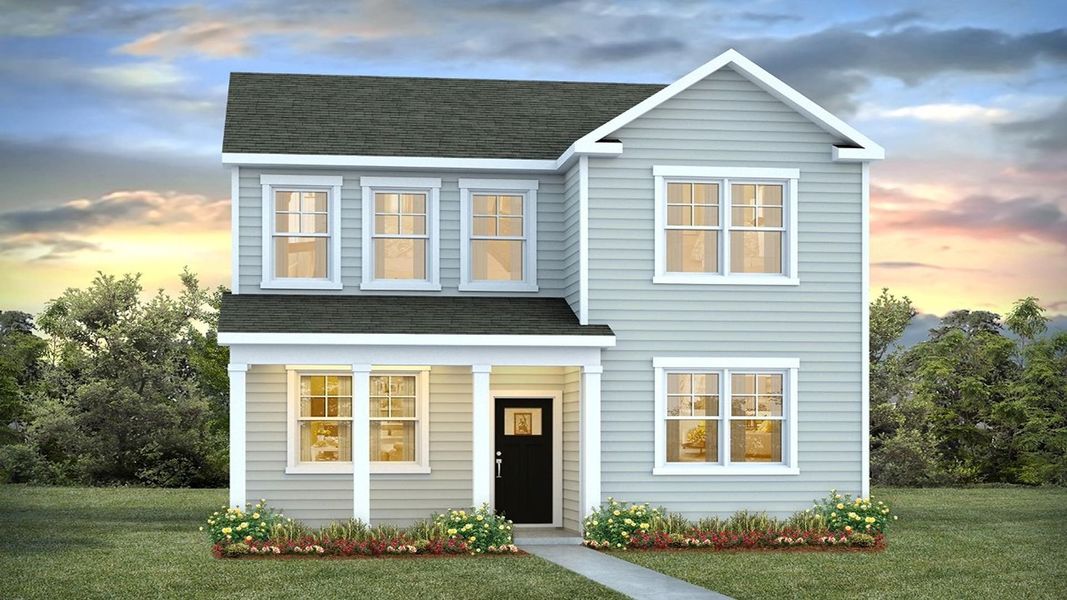 Representative exterior photo of a completed home built from the Woodland by D.R. Horton in Altama, Brunswick, GA (Image 1).