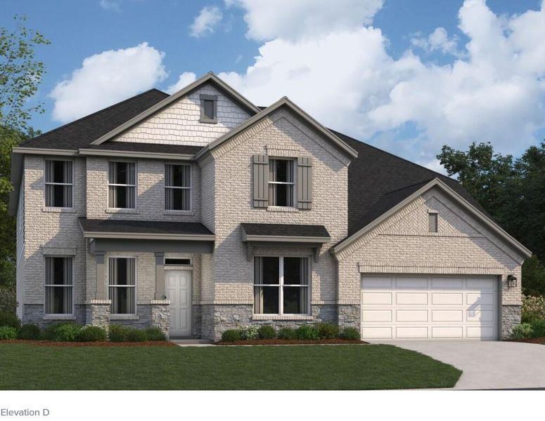 Front exterior of a new home in Edgewood, Leander, TX, highlighting curb appeal (Image 15). Front exterior of a new home in Edgewood, Leander, TX, highlighting curb appeal (Image 15).