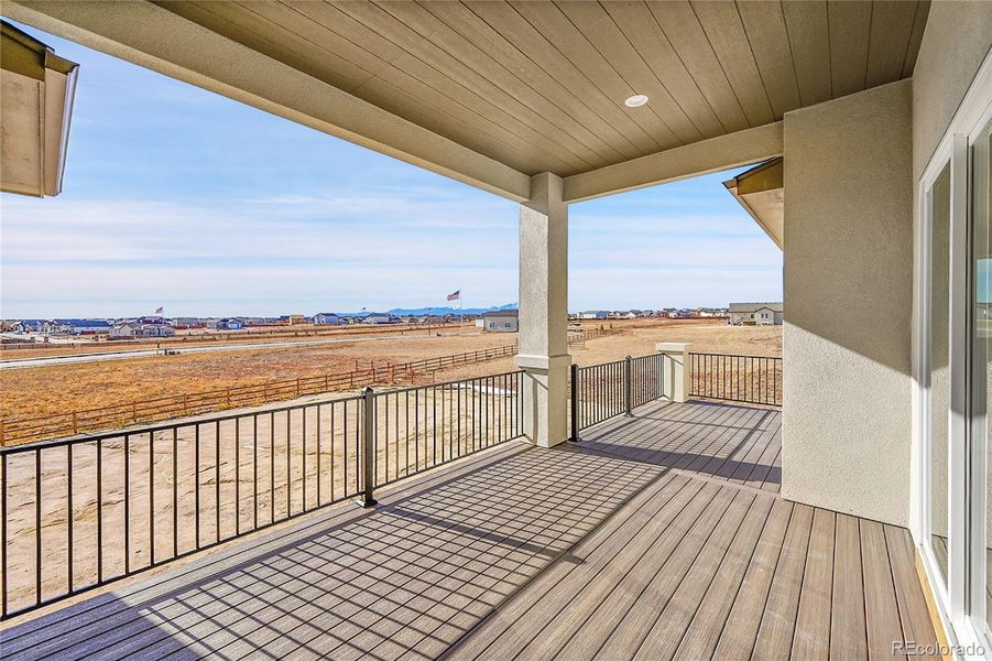 Deck with mountain views.