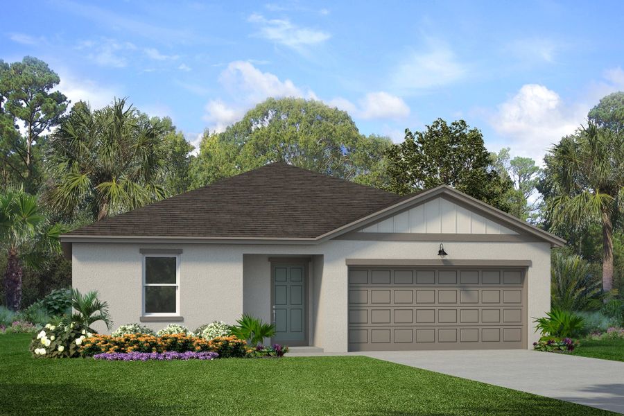 Representative exterior photo of a completed home built from the Aries by Park Square Residential in Leela Reserve, Tavares, FL (Image 1). Representative exterior photo of a completed home built from the Aries by Park Square Residential in Leela Reserve, Tavares, FL (Image 1).