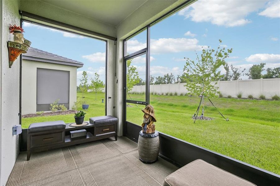Exterior details and patio area of a home in Prosperity Lakes Active Adult, Parrish (Image 21).