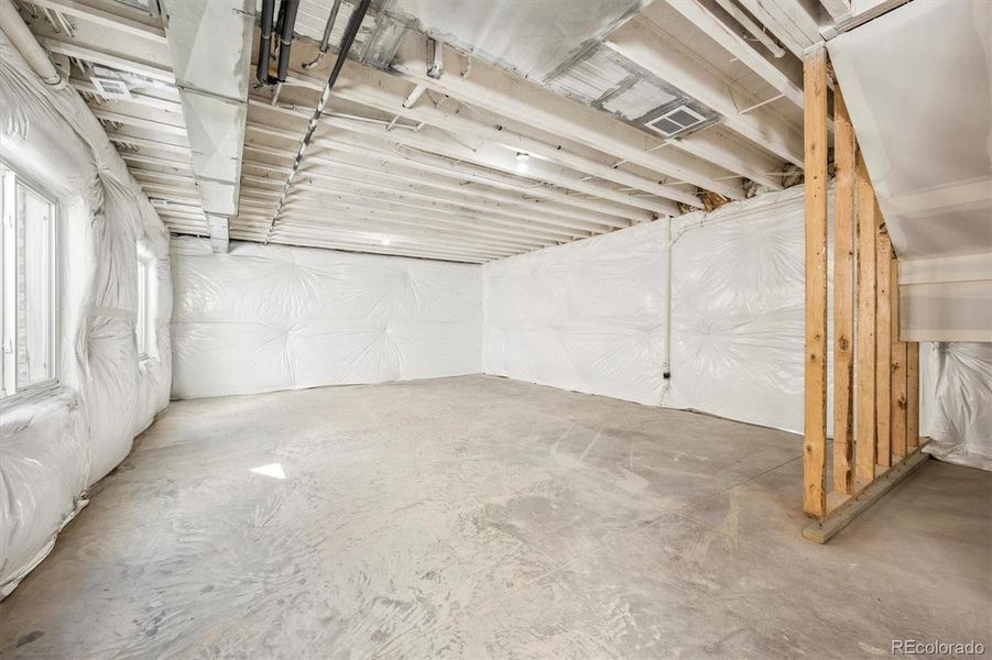 ready to finish basement with egress windows and high ceilings! ready to finish basement with egress windows and high ceilings!