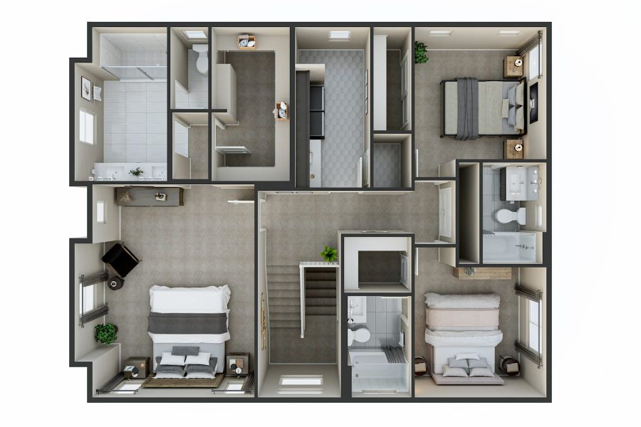 2D floor plan layout for the 3205 by Tri Pointe Homes in The Aurora Highlands, Aurora, CO (Image 5).