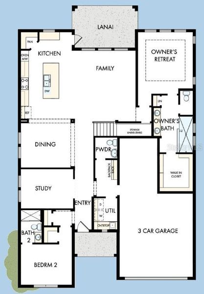 2D floor plan layout of this home in Soleta at Starkey Ranch – Executive Series, Odessa, FL (Image 3). 2D floor plan layout of this home in Soleta at Starkey Ranch – Executive Series, Odessa, FL (Image 3).