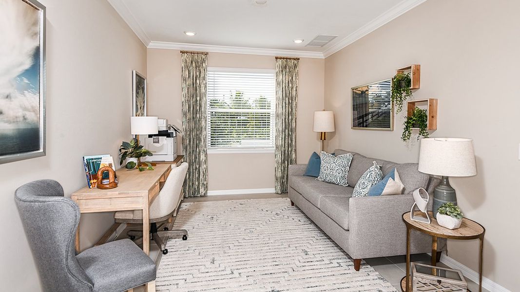 Representative furnished interior of a home built from the Avanti VII by Taylor Morrison in Esplanade at Rivergrass Condos, Naples (Image 8).
